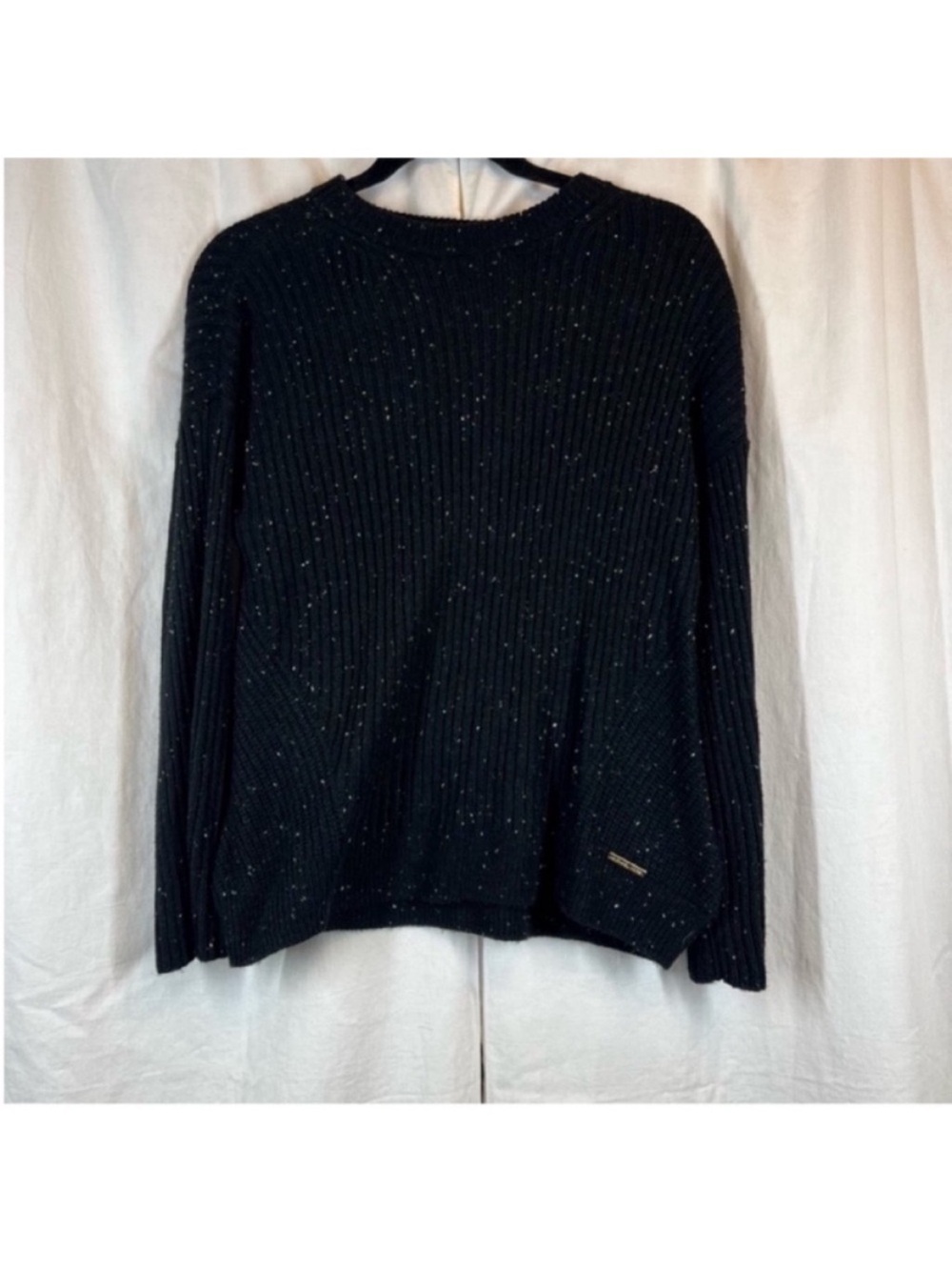 Michael Kors confetti speckled ribbed knit pullover sweater cozy chic